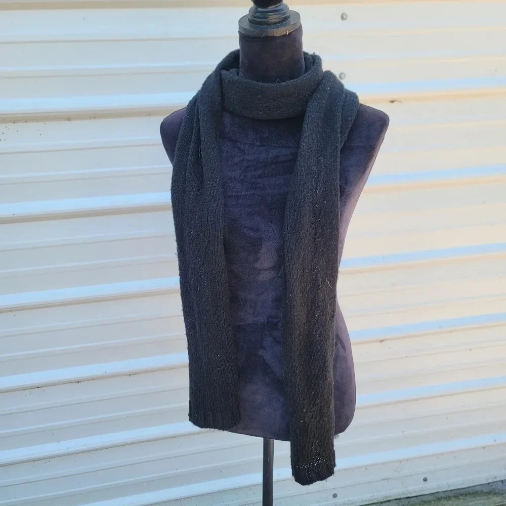 SPRIT Knit Scarf Black Warm Soft Unisex Mens Womens Acrylic 82